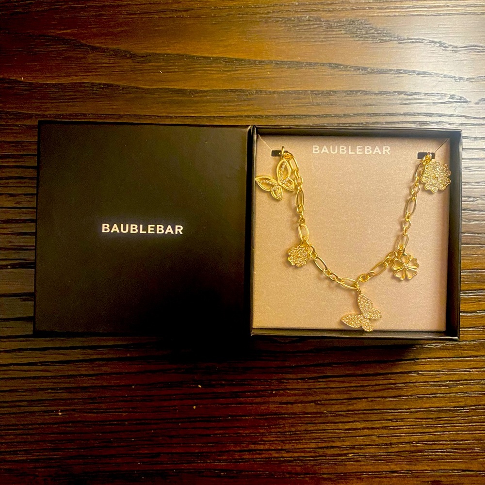 NEW BaubleBar gold butterfly necklace